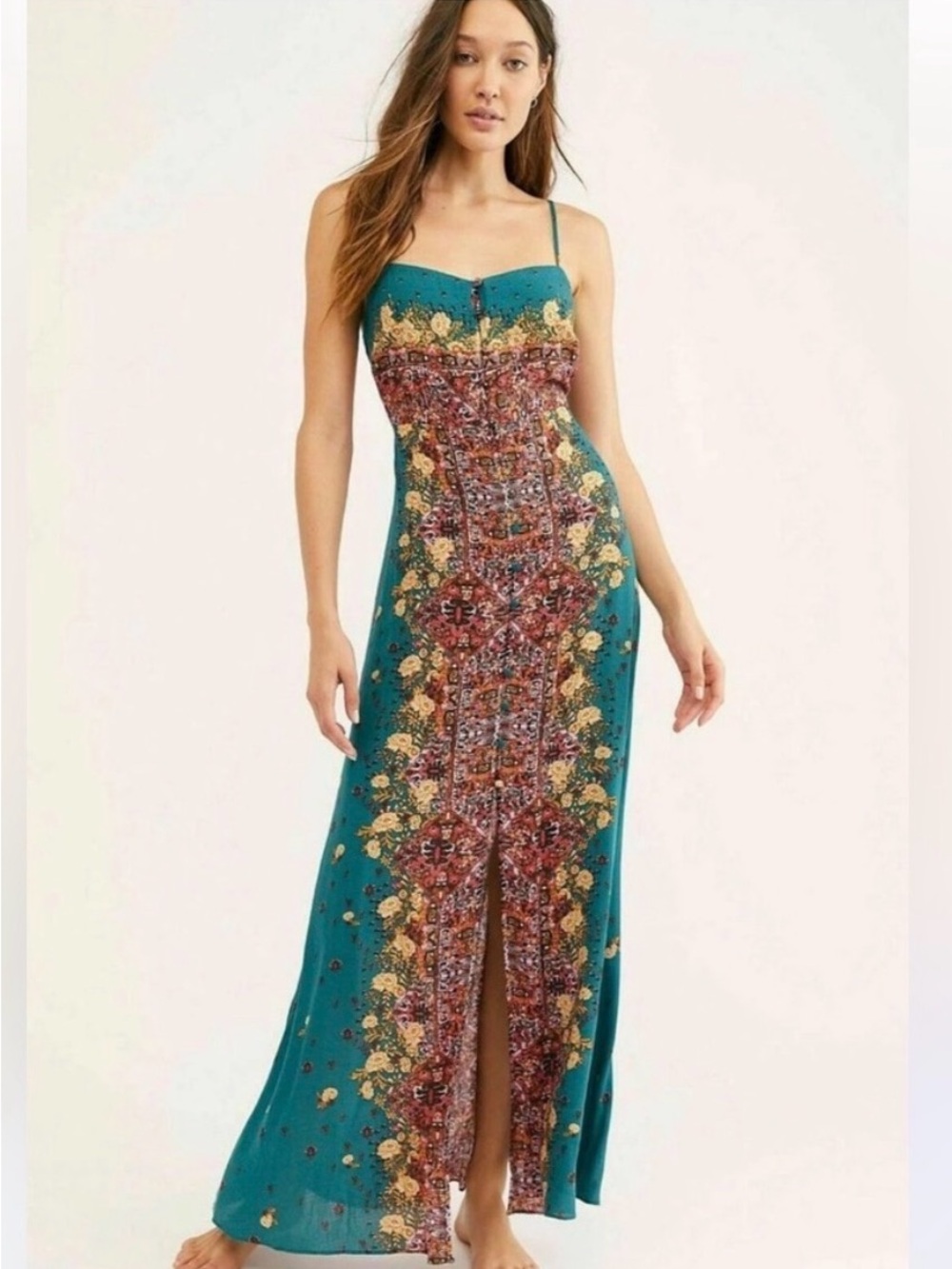 Free People Morning Song Printed Maxi. Med. NWOT